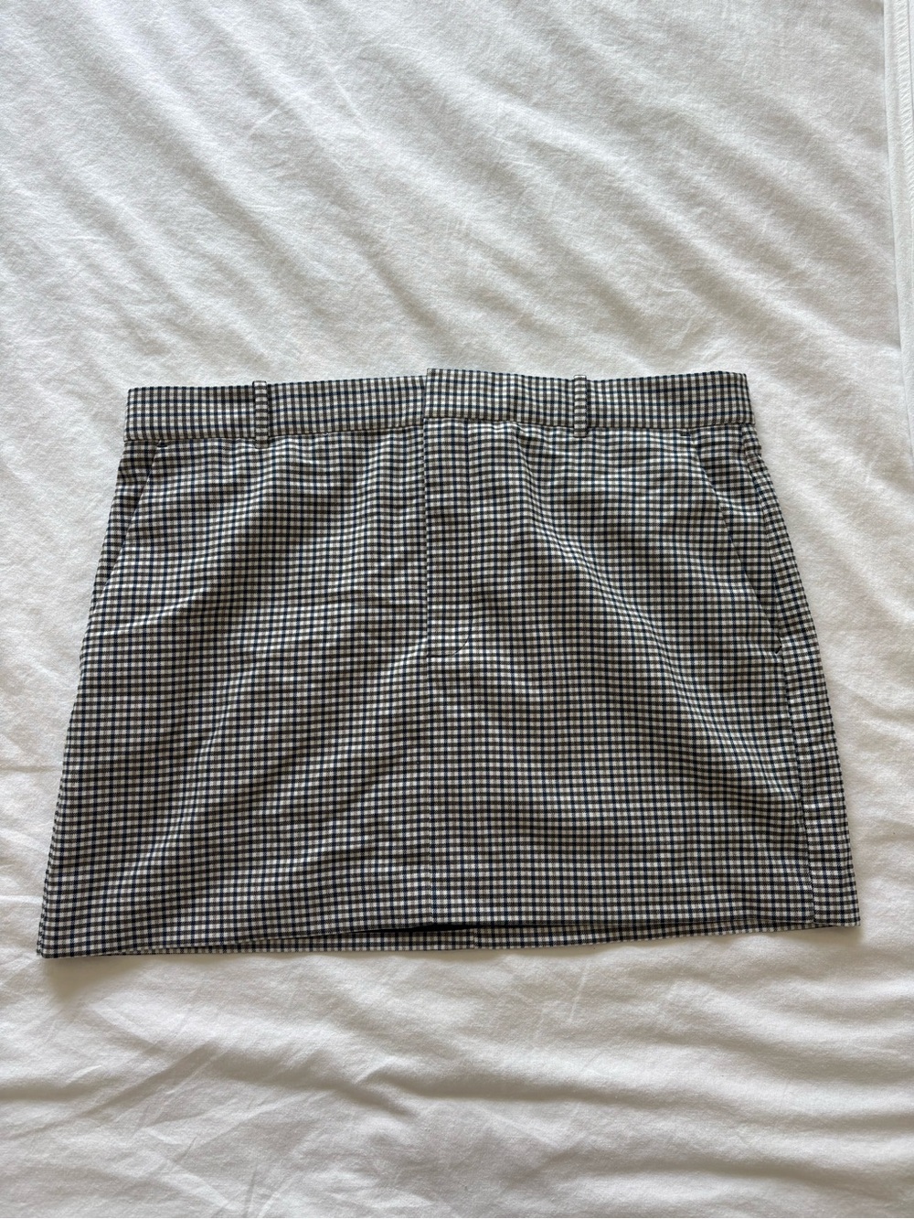Madewell Black and White Gingham Mini Skirt